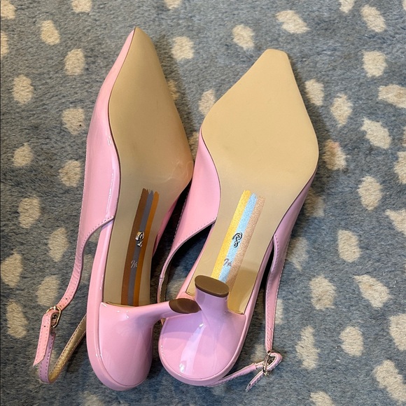 Sam Edelman Glossy Pink Slingback Heels - Picture 4 of 6